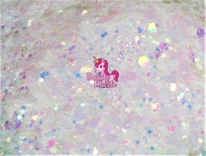 Razzle Dazzle cloud 9 White Iridescent Chunky Mix Glitter | High Quality| Non Toxic, Safe to use, Perfect for nail art, DIY Crafts, Resin Art