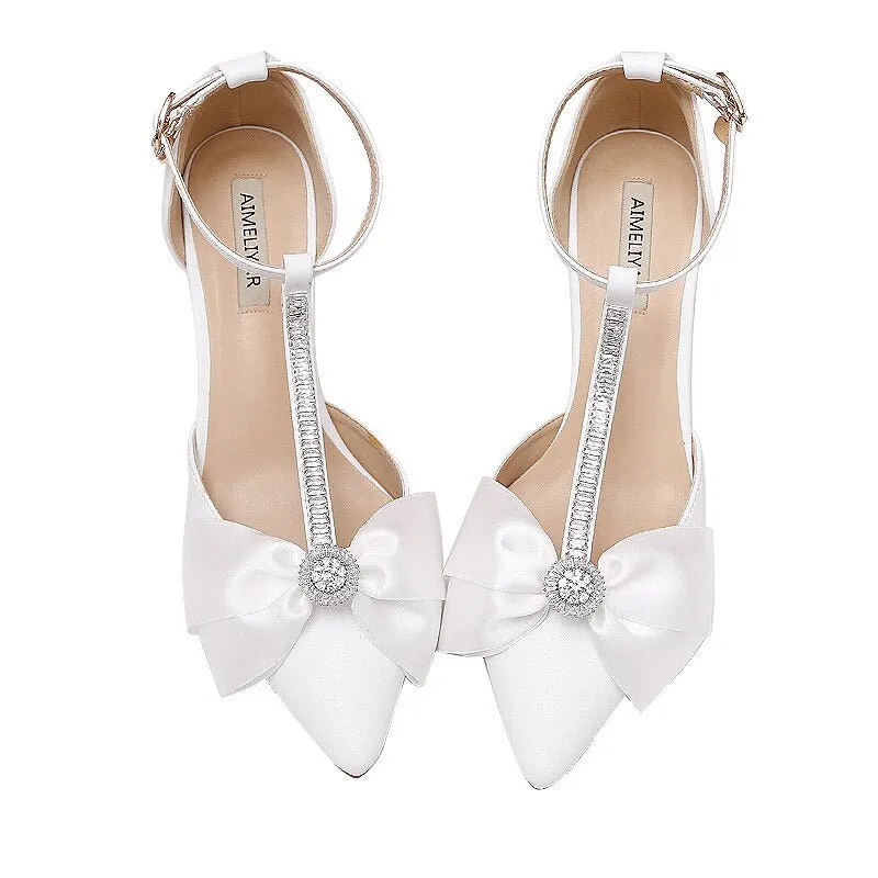 T-shaped wristband bridal wedding shoes